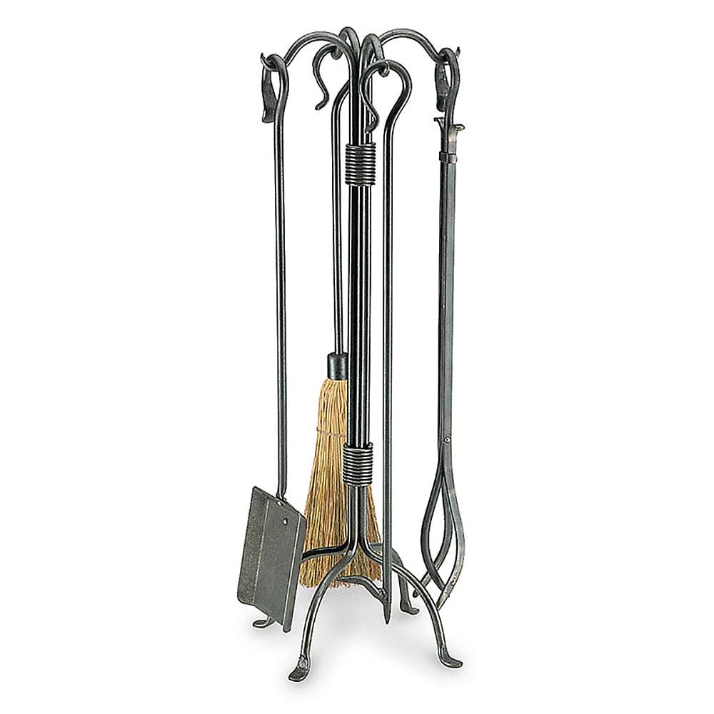 Shepherd's Crook Vintage Iron Fireplace Tool Set - 33-inH