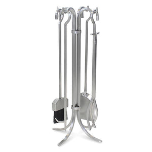 5 Piece Newport Stainless Steel Fireplace Tool Set - 28-inH