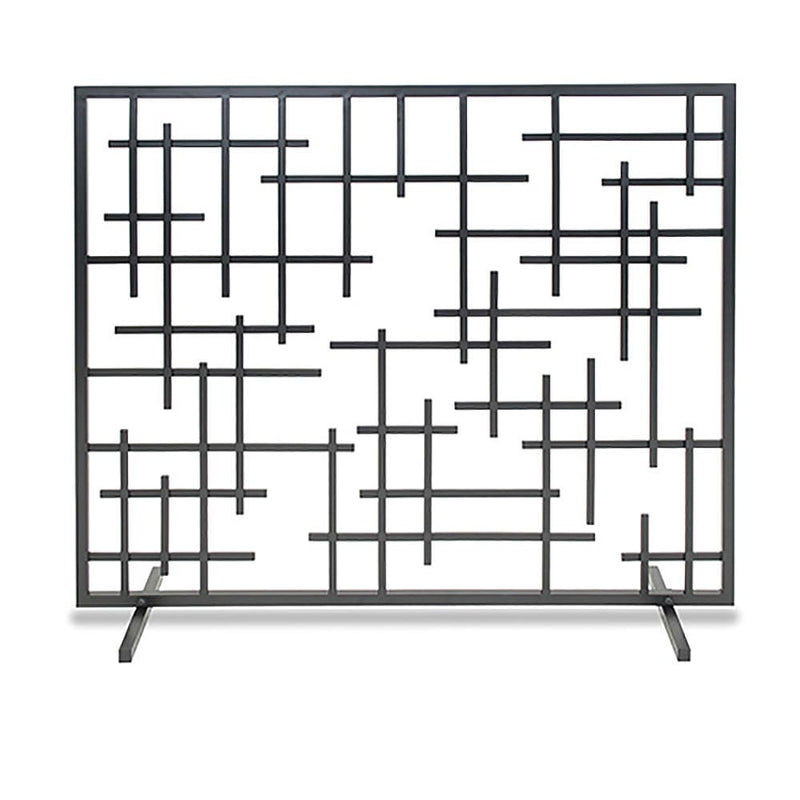 Contemporary Summer Screen Fireplace Screen, Black