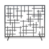 Contemporary Summer Screen Fireplace Screen, Black