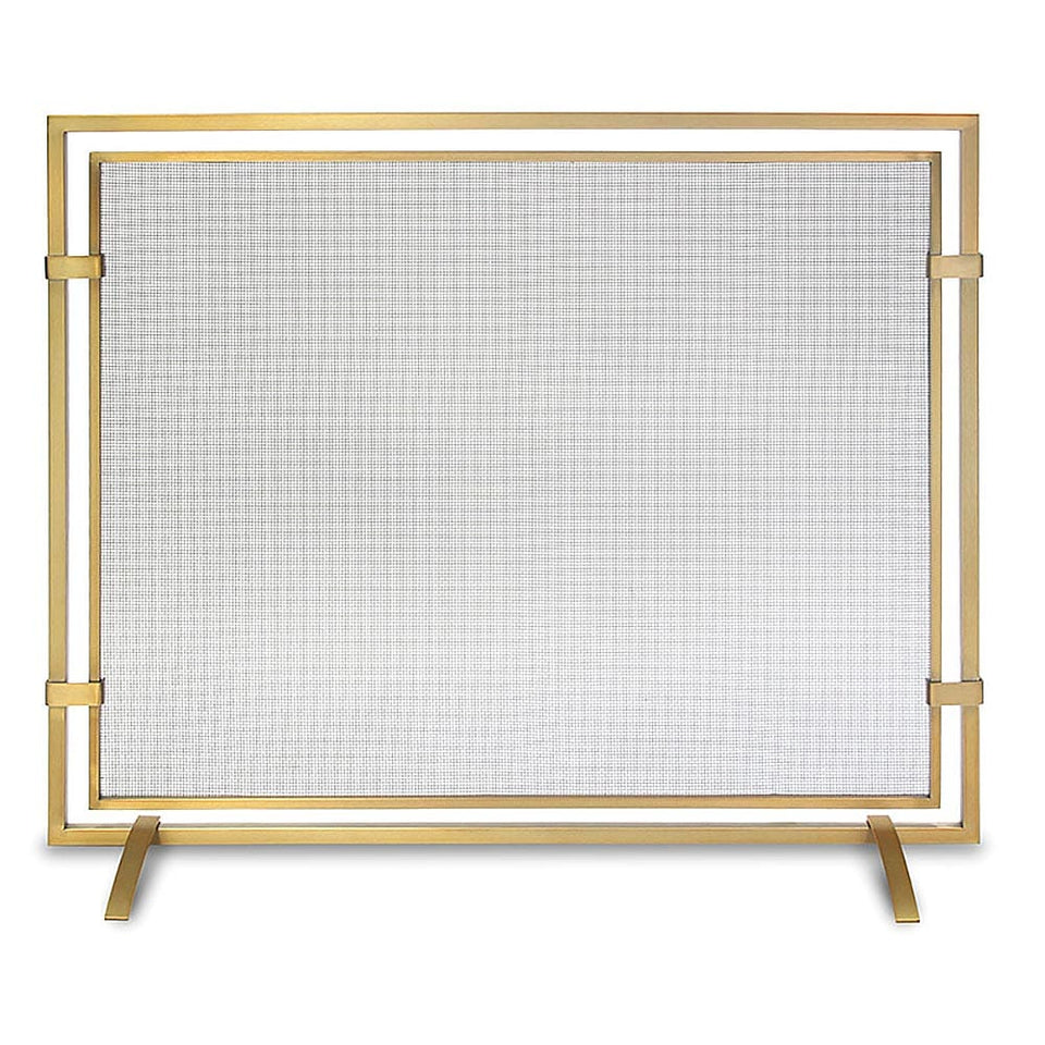 Sinclair Single Panel Fireplace Screen, Burnished Brass