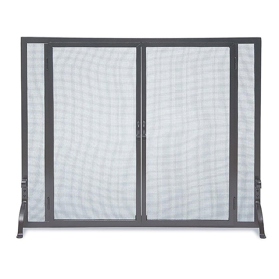 Full Height 44-in Door Fireplace Screen in Matte Black