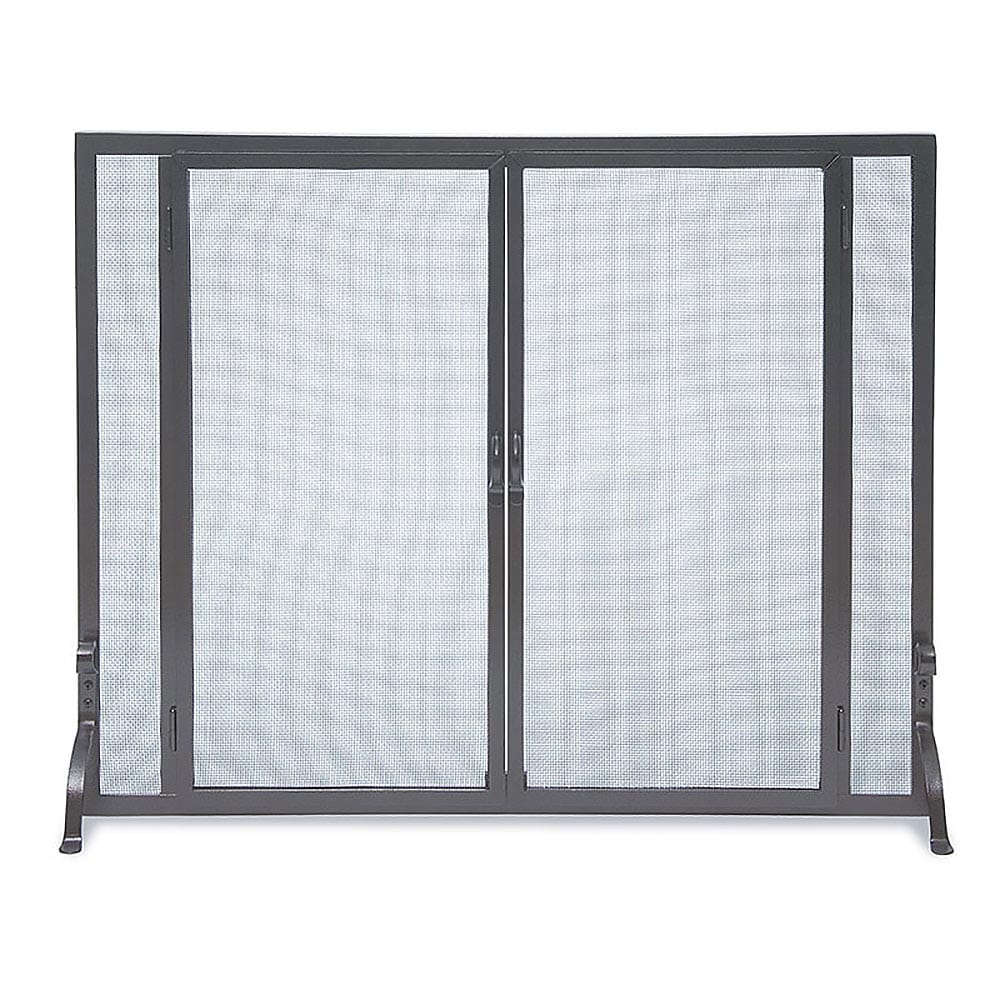 Full Height 44-in Door Fireplace Screen in Matte Black