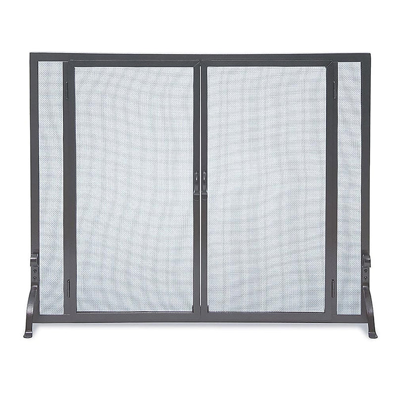 Full Height 44-in Door Fireplace Screen in Matte Black