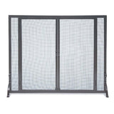 Full Height 44-in Door Fireplace Screen in Matte Black