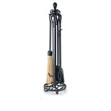 Garden Trivet Fireplace Tool Set, Black