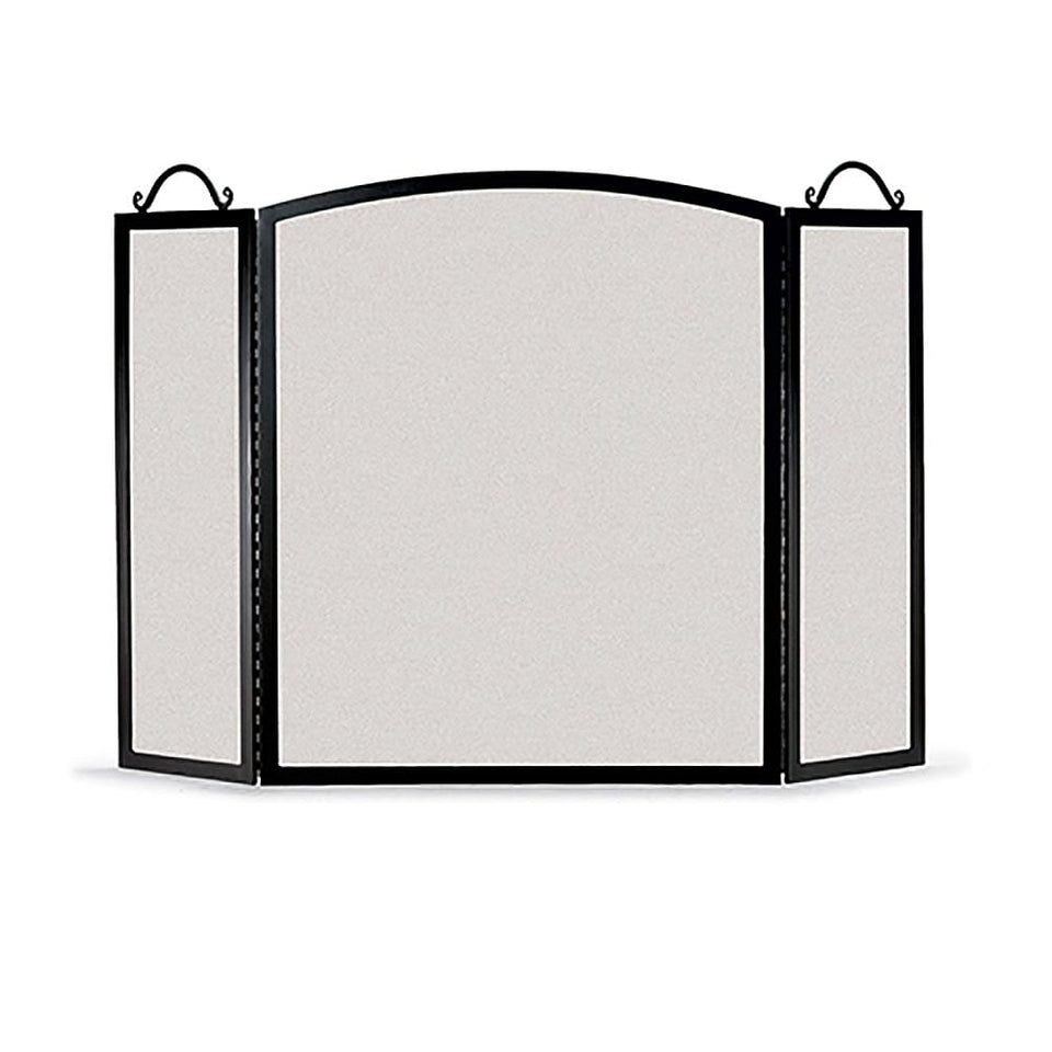 Traditional Arch 3-Panel Folding Screen, Black