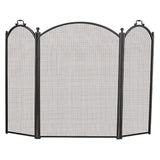 3 Fold Arched Black Fireplace Screen 1383-34