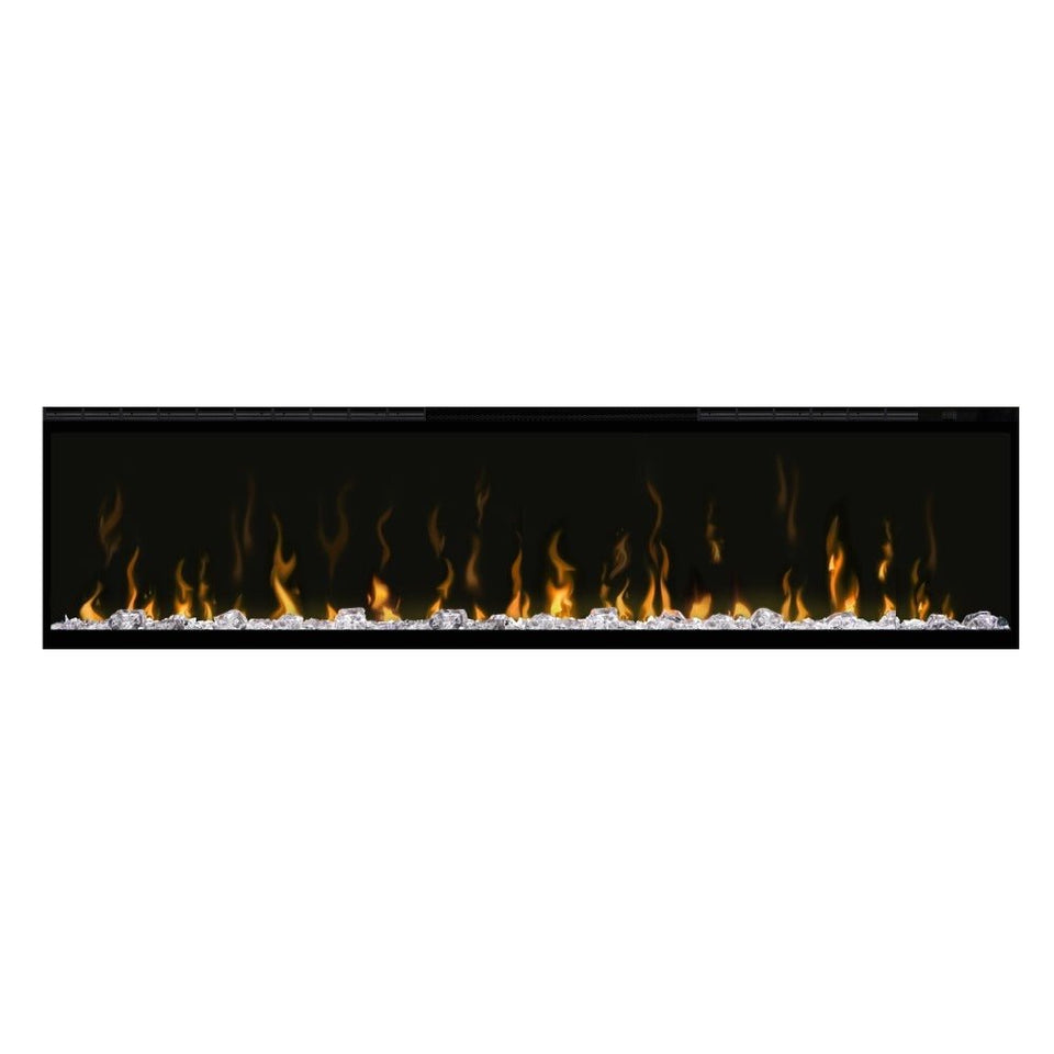 Dimplex-XLF60-Black-Glass-Media-White-Embers-Orange-Flames-Closeup-Silo