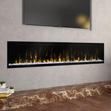 Dimplex-XLF74-Black-Glass-Media-White-Embers-Orange-Flames-Dining-Room-Closeup