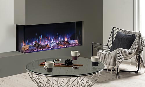 Modern 3-Sided Electric Fireplace EX150