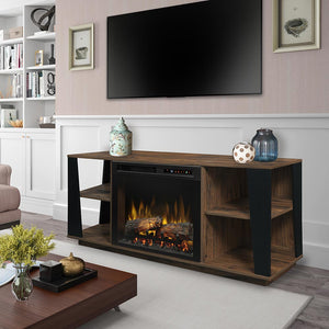 Arlo Electric Fireplace TV Stand in Walnut - 26" Multi-Fire XHD Firebox w/