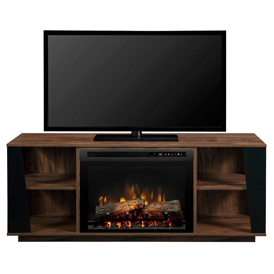 Arlo Electric Fireplace TV Stand in Walnut - 26" Multi-Fire XHD Firebox w/