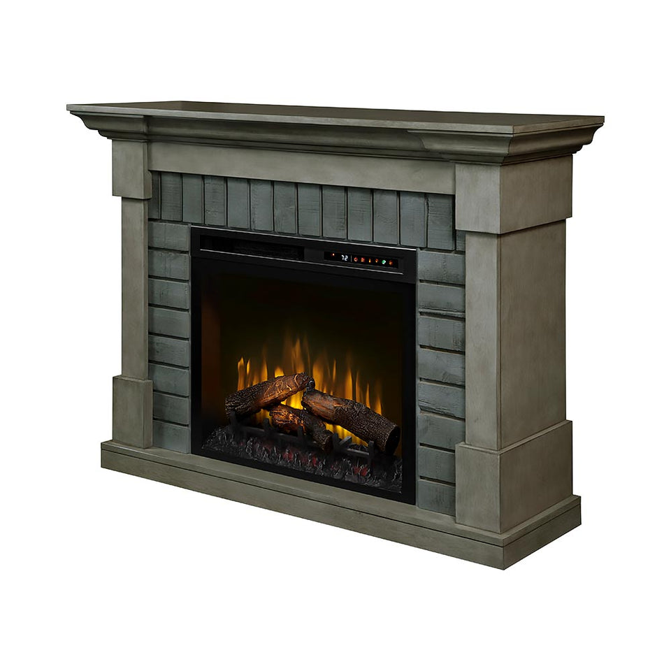 Royce Electric Fireplace Mantel Package in Smoke Stack Grey - 28" Multi-Fire XHD Firebox w/