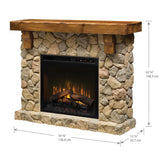 Fieldstone Rustic Electric Fireplace Mantel Package