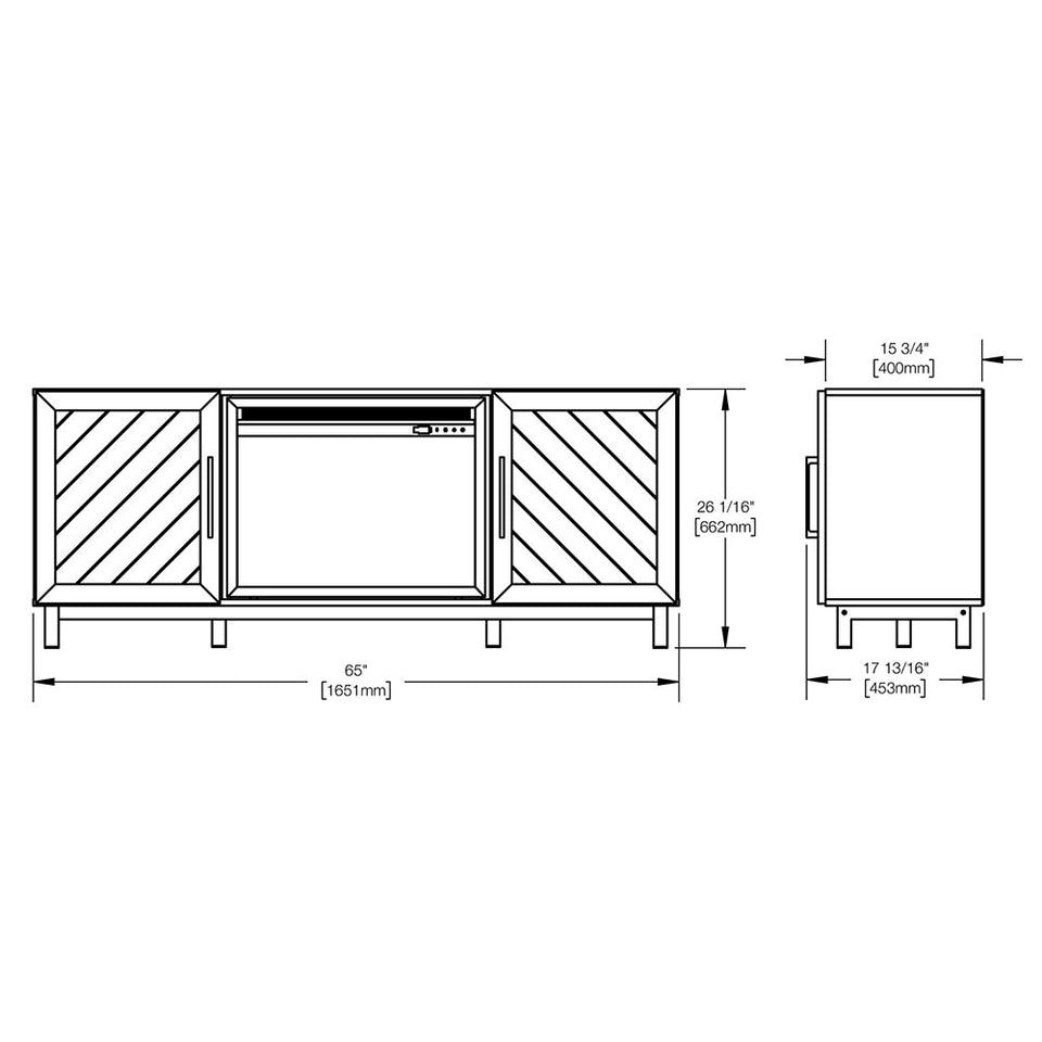 Bella Electric Fireplace TV Stand in Walnut