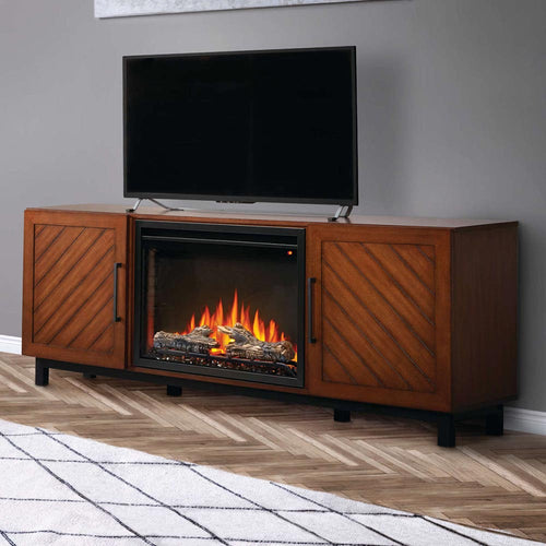 Bella Electric Fireplace TV Stand in Walnut