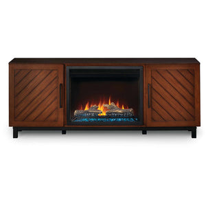 Bella Electric Fireplace TV Stand in Walnut