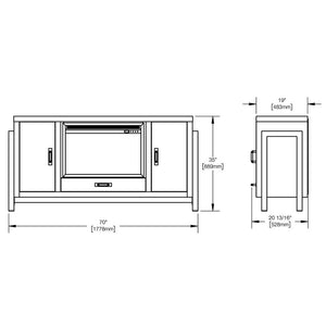 Franklin Electric Fireplace TV Stand in Weathered Oak