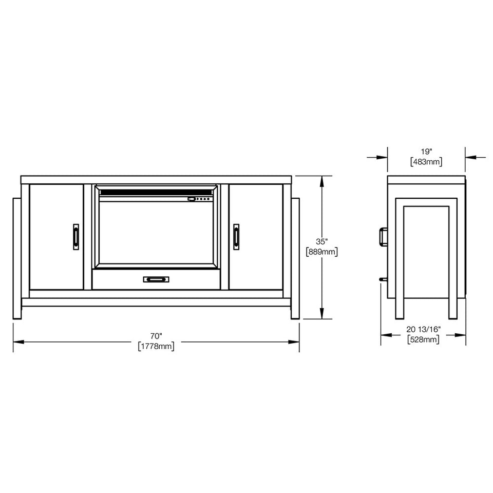 Franklin Electric Fireplace TV Stand in Weathered Oak