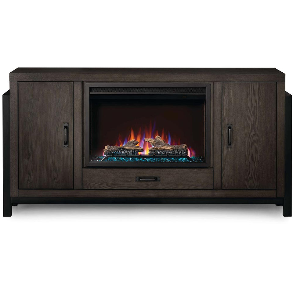 Franklin Electric Fireplace TV Stand in Weathered Oak