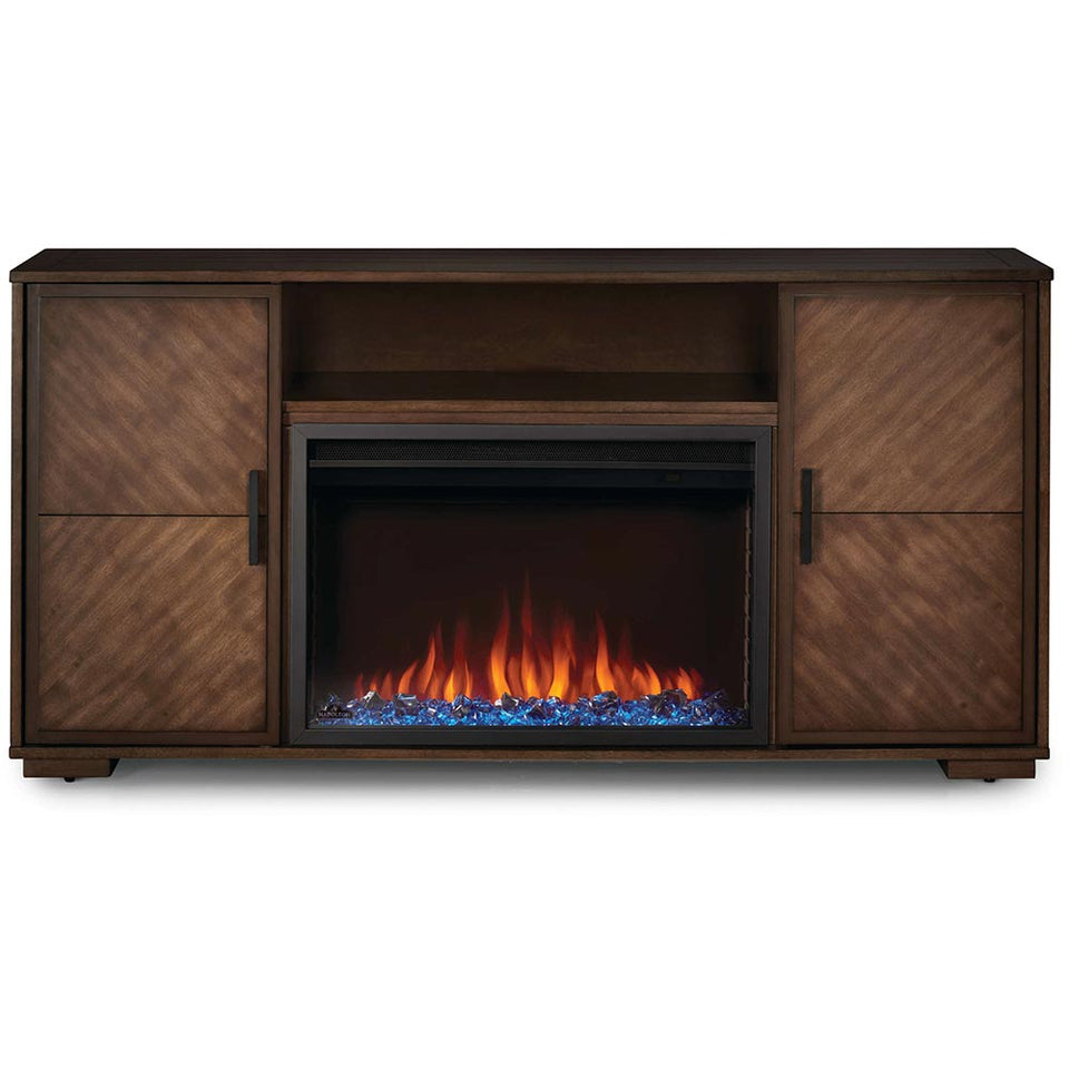 Hayworth Electric Fireplace TV Stand in Rustic Long Board