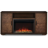 Hayworth Electric Fireplace TV Stand in Rustic Long Board