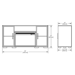 Hayworth Electric Fireplace TV Stand in Rustic Long Board