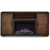 Hayworth Electric Fireplace TV Stand in Rustic Long Board