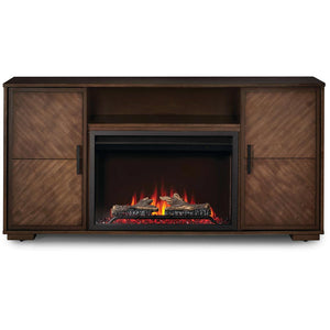 Hayworth Electric Fireplace TV Stand in Rustic Long Board