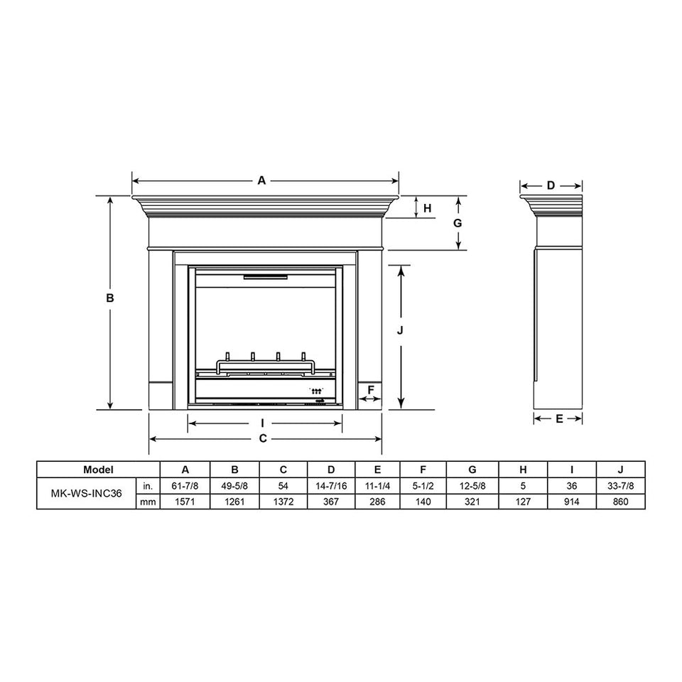 SimpliFire 36-in Inception Firebox