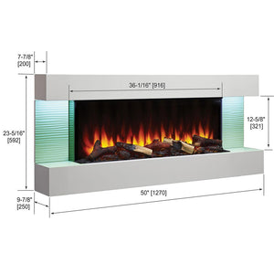 SimpliFire Format Floating Mantel Wall Mount Electric Fireplace