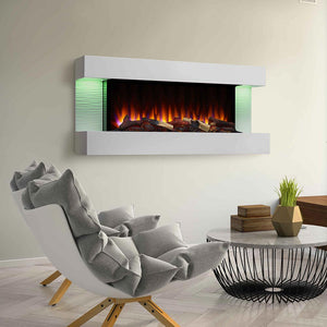 SimpliFire Format Floating Mantel Wall Mount Electric Fireplace