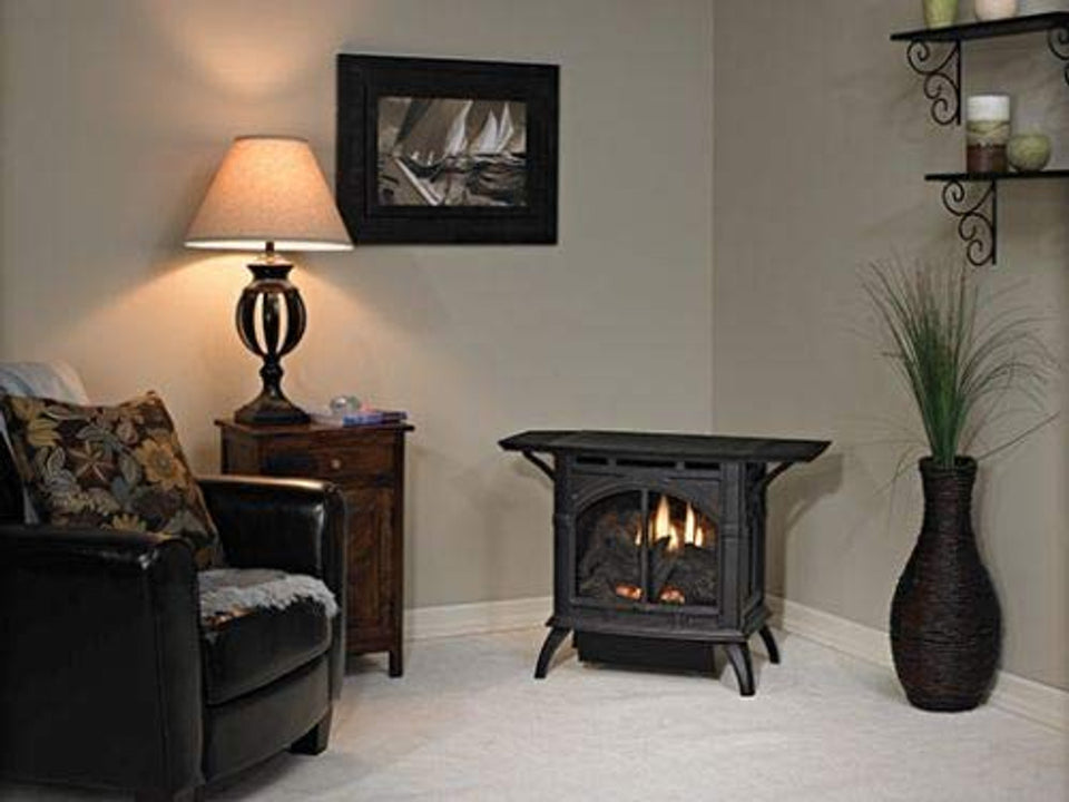 Empire Cast Iron Stove w/ 25K BTU IP Pilot Contour Burner in Porcelain Black