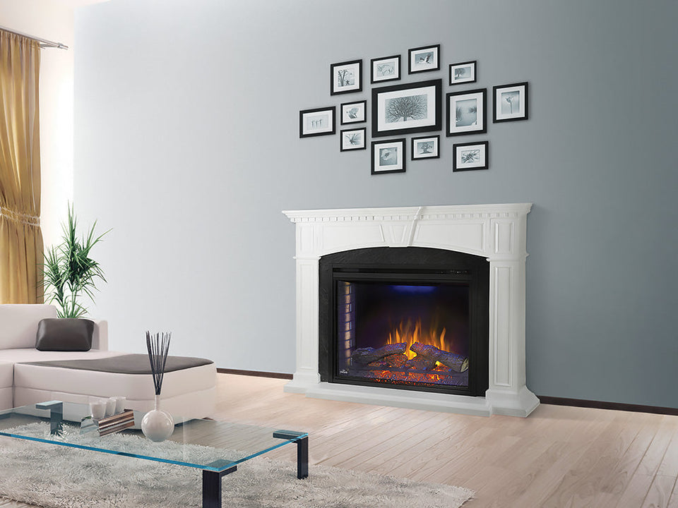 Taylor Electric Fireplace Mantel Package in White- NEFP33-0214W